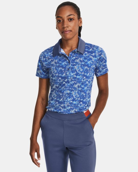 Women's UA Playoff Printed Polo in Blue image number 0